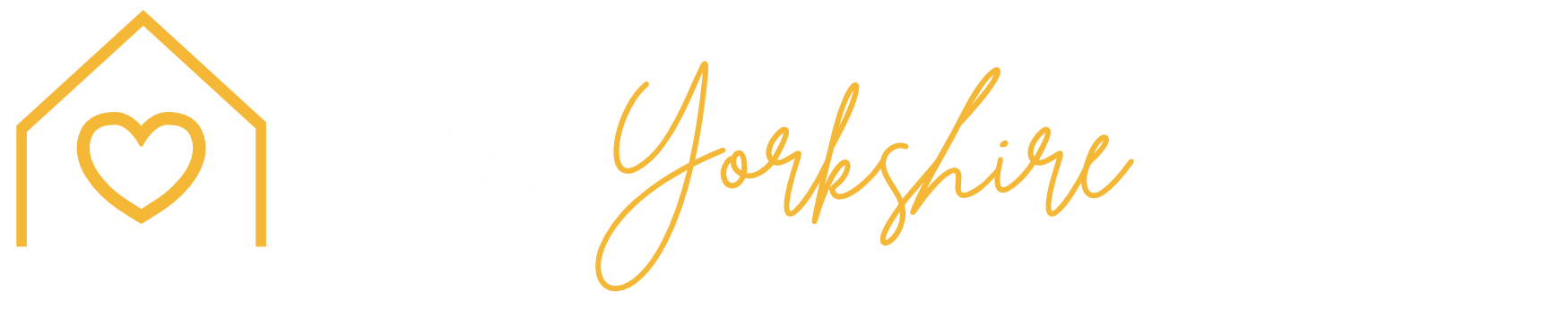 A logo for stay yorkshire coast with a house and a heart in a circle.