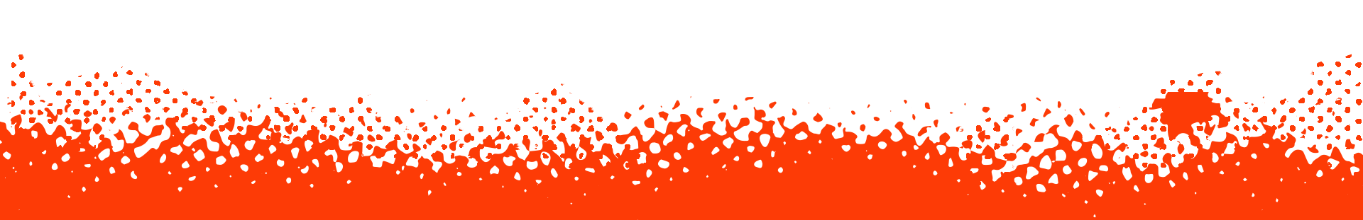 A horizontal strip featuring a textured, orange paint-like splash with a halftone dot pattern along the top edge.