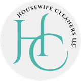 Housewife Cleaners LLC logo with teal “HC” monogram inside a light gray circle