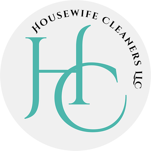 Housewife Cleaners LLC logo with teal “HC” monogram inside a light gray circle
