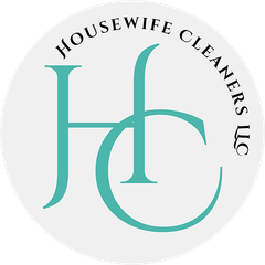 Housewife Cleaners LLC logo with teal “HC” monogram inside a light gray circle
