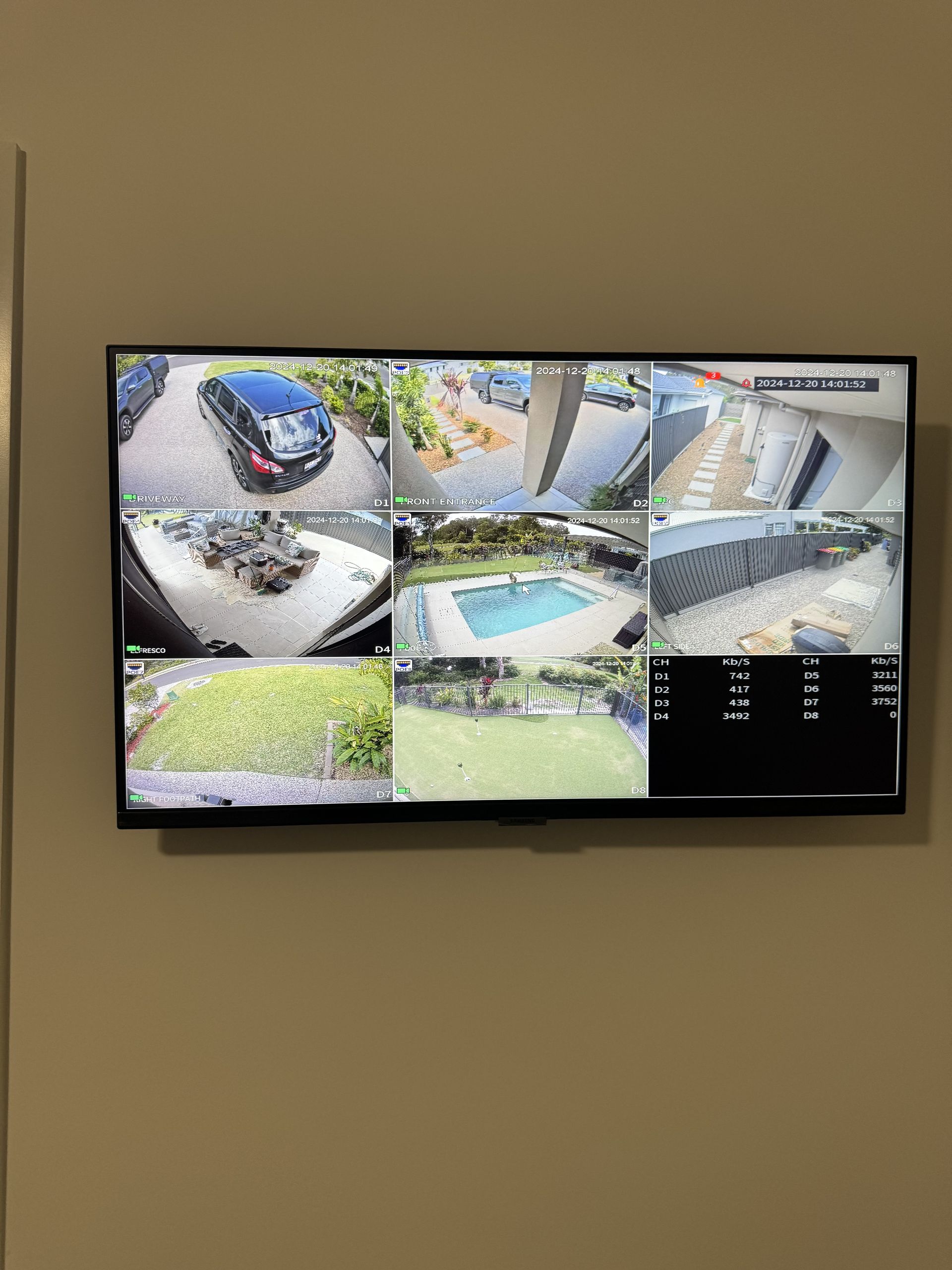 Security Camera Mounted on Glass Structure — Higgins Electrical in Narangba, QLD