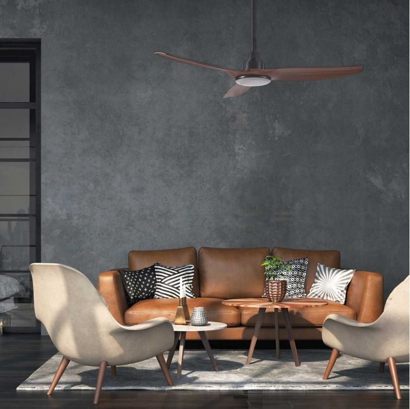 A Bedroom With a Ceiling Fan and Air Conditioner — Higgins Electrical in Beerwah, QLD