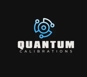 A quantum calibrations logo on a black background | Quantum Calibrations