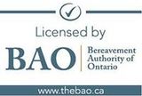 The bao logo is licensed by the bereavement authority of ontario.