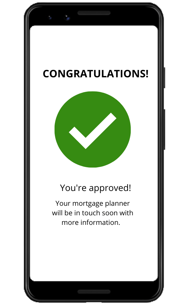 A cell phone with a congratulations message on it.