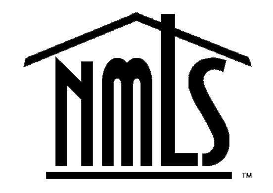 The nmls logo is a black and white image of a house with a roof.