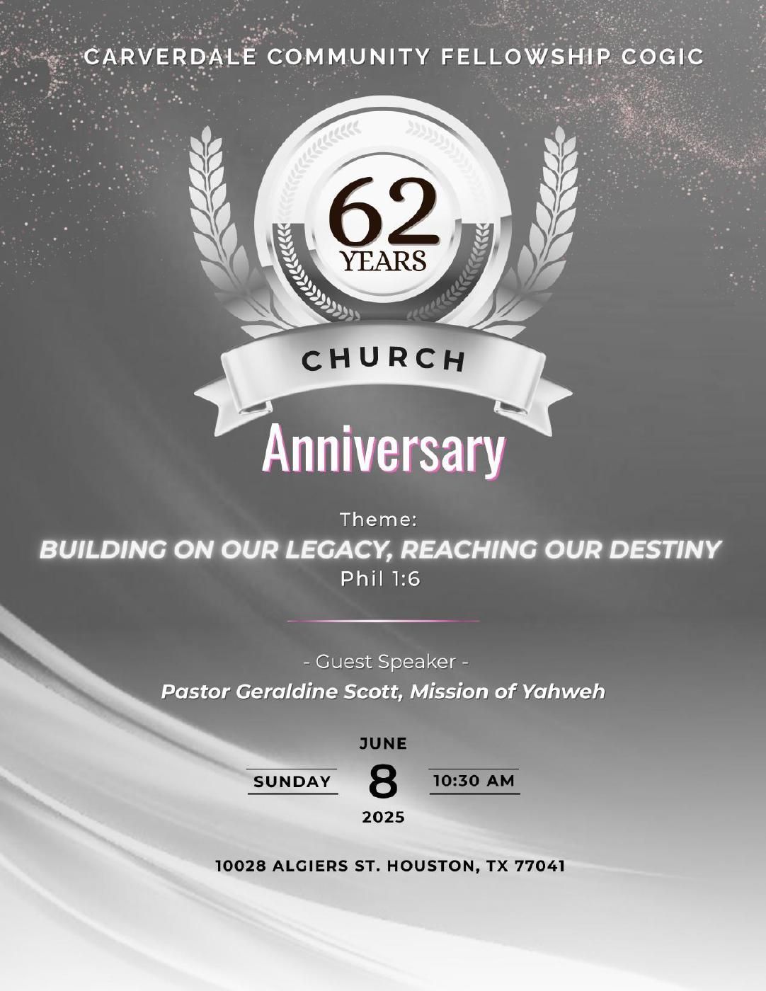 Church anniversary flyer with 