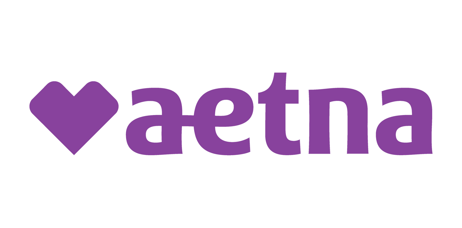 Aetna logo with a purple heart shape followed by the word 