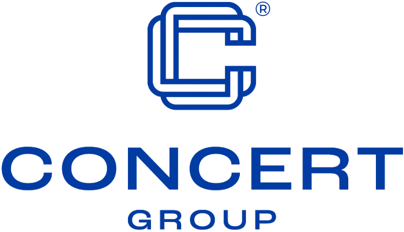 Blue logo: Stacked 