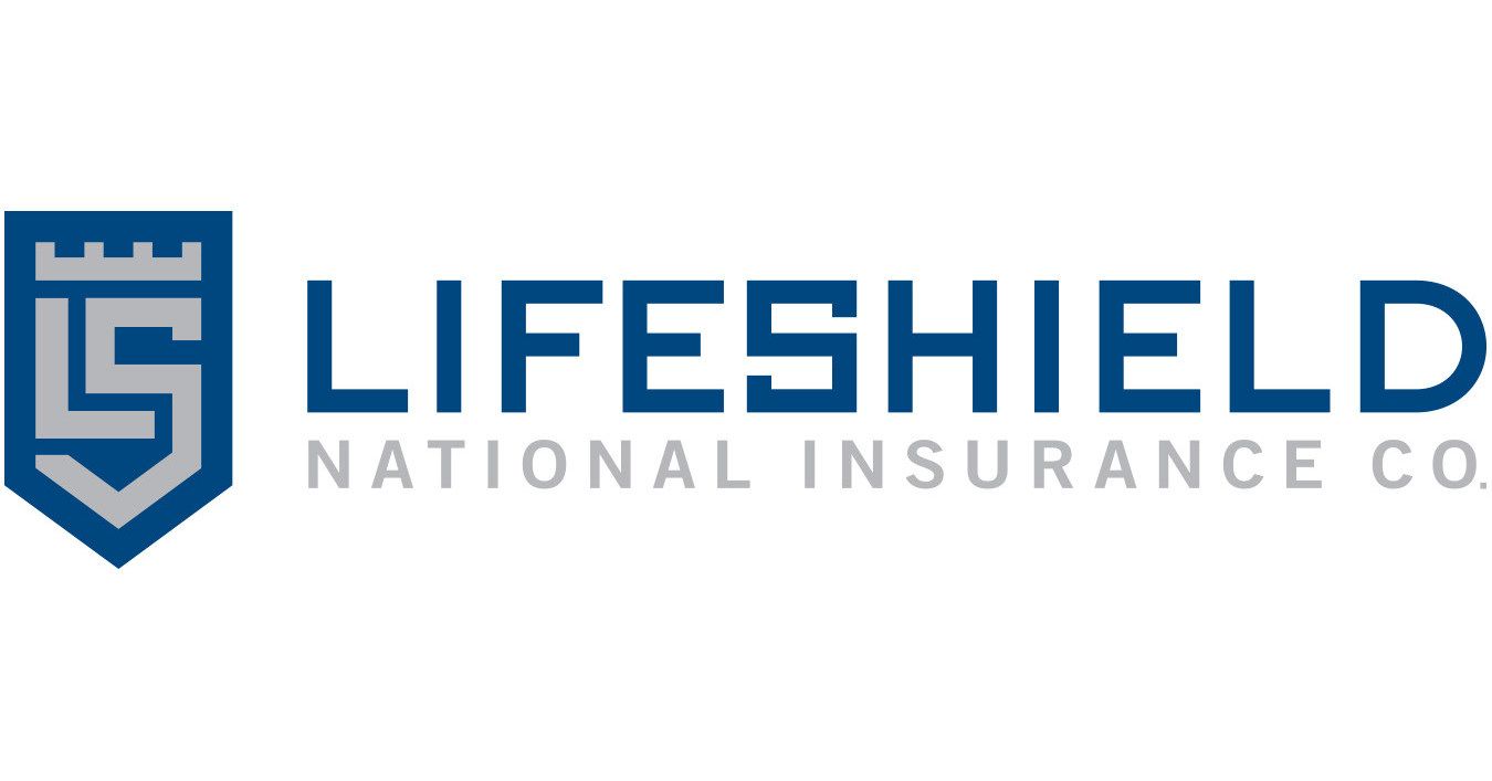 Logo of LifeShield National Insurance Co. featuring a shield with the letters 