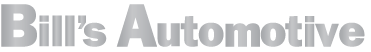 Bill's Automotive logo in light gray text on a white background