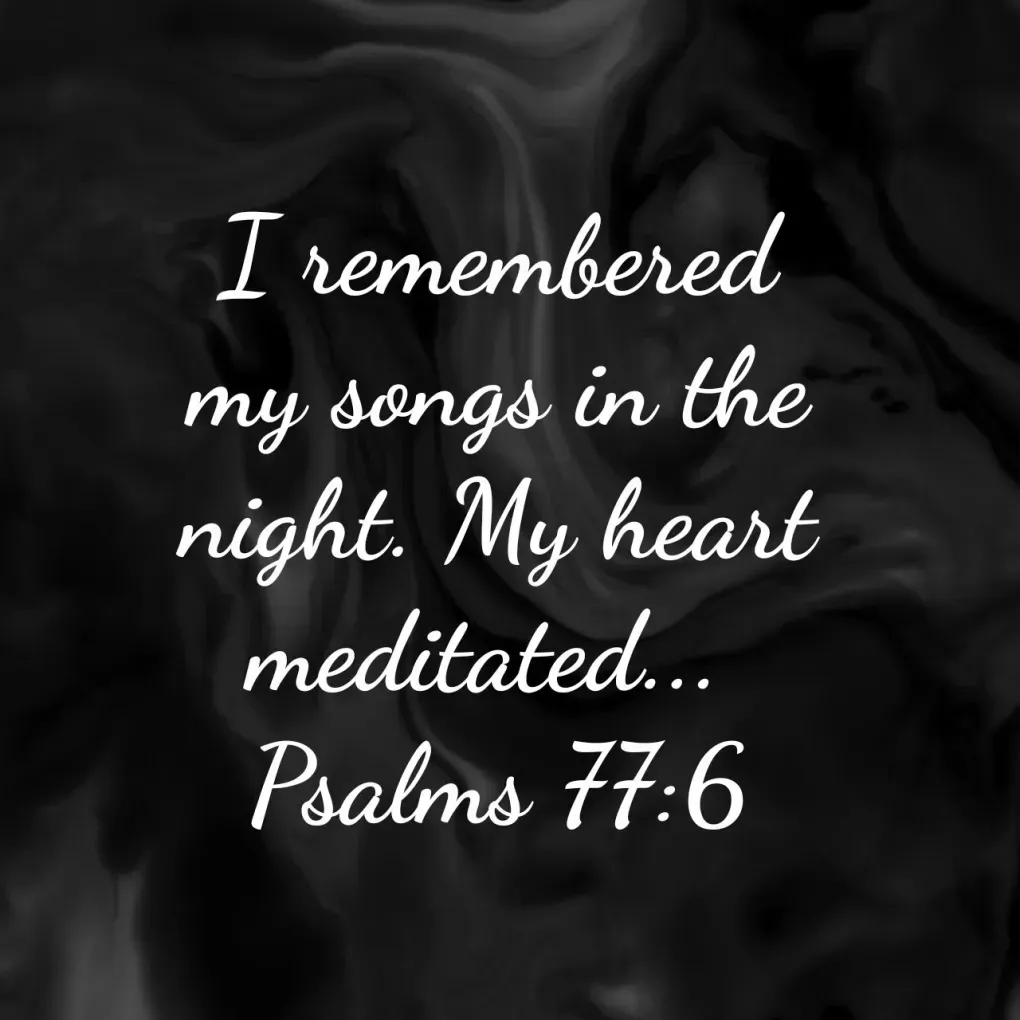 I remembered my songs in the night. my heart meditated psalms 77 6