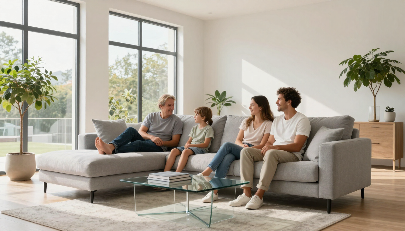 Family Enjoying Comfortable Home Air
