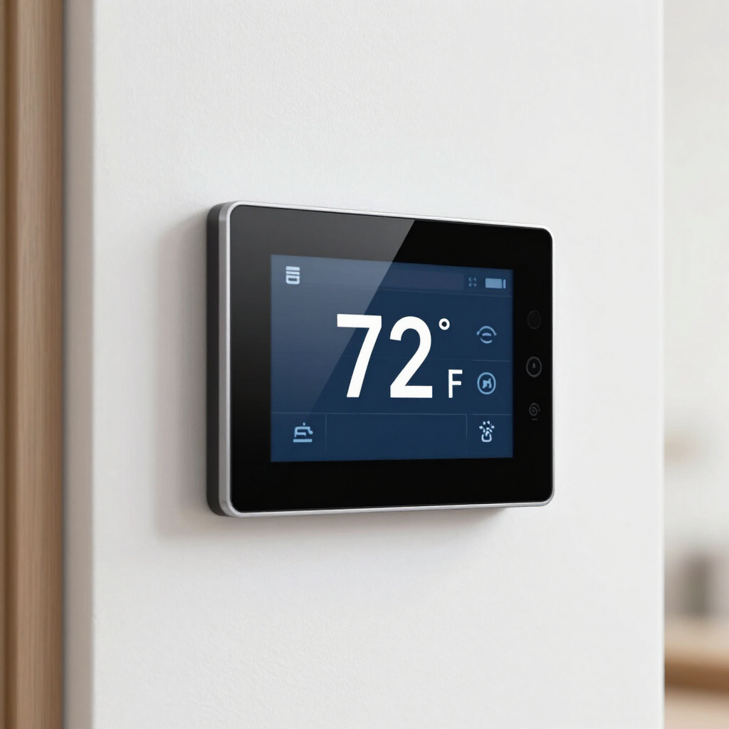 Smart thermostat close up