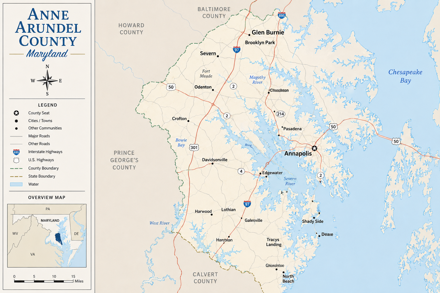 anne arundel county map 