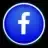 Blue Facebook “f” logo in a glossy circle