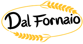 Logo Dal Fornaio in scritta nera con corona di grano gialla su sfondo bianco.