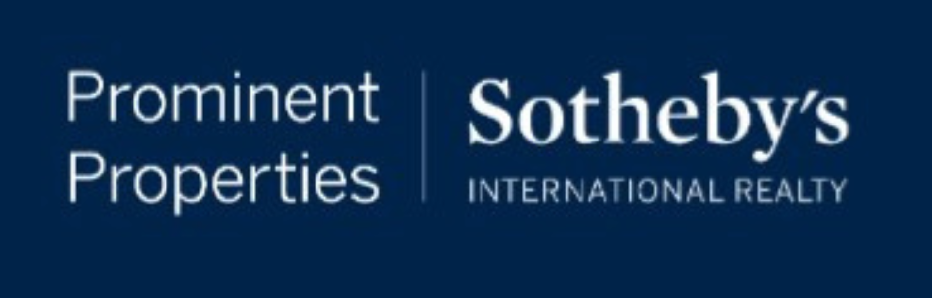 Logo for Prominent Properties Sotheby's International Realty in white on a dark blue background.