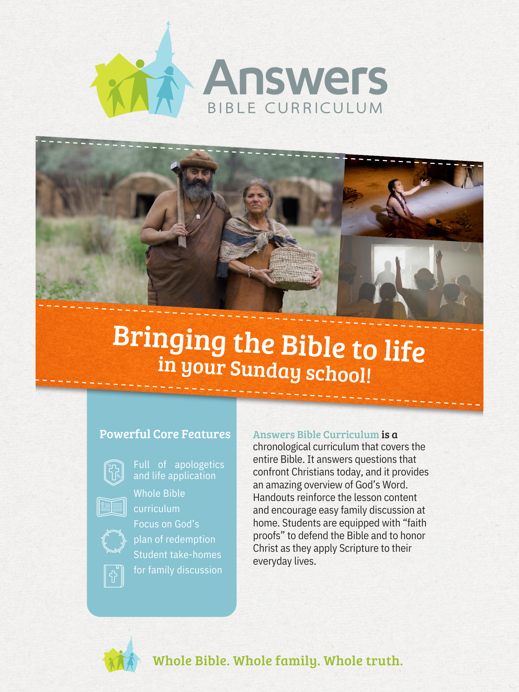 QR code invitation for at-home discipleship discussion & activities. Text reads