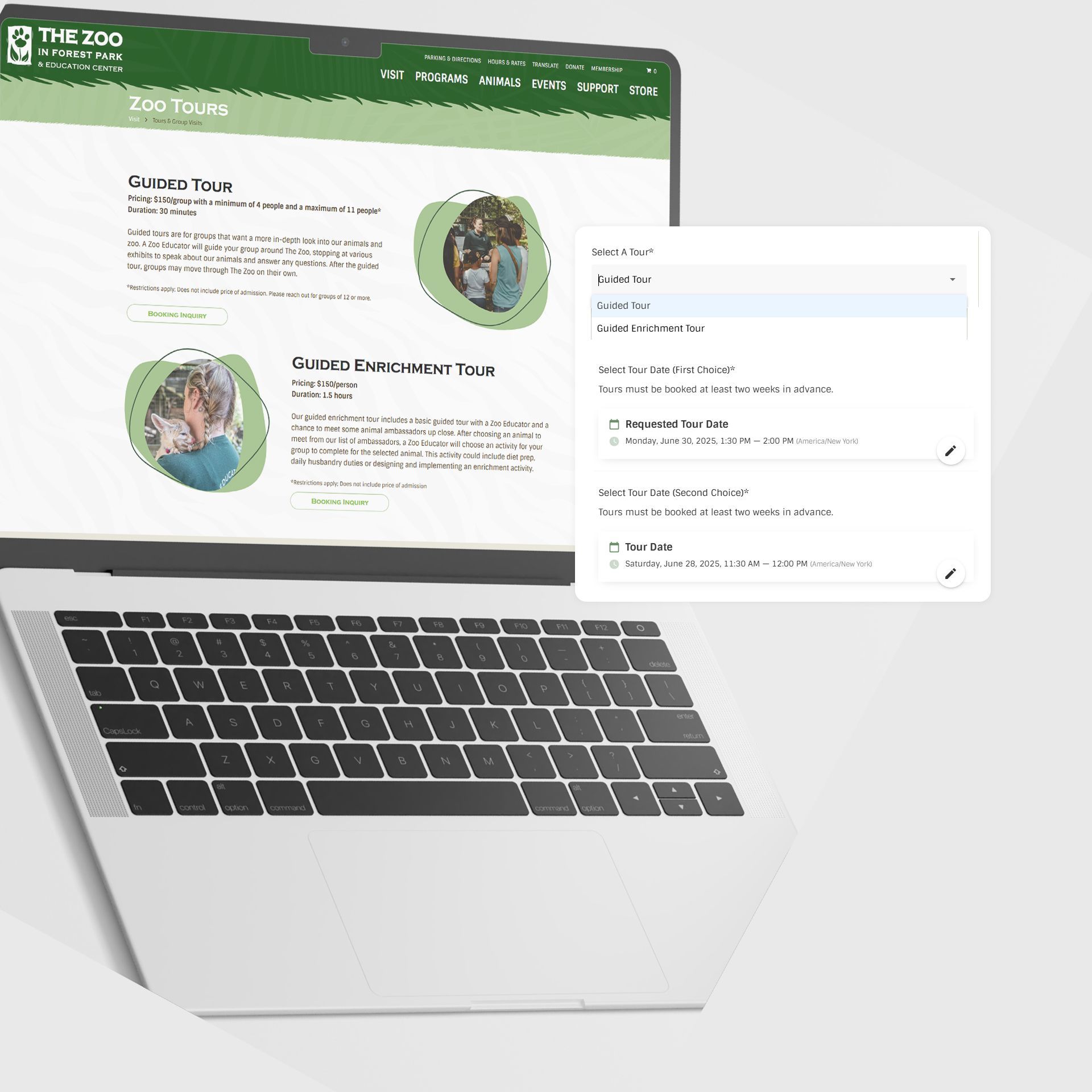 local zoo non-profit using multistep forms in Wild Apple Breeze