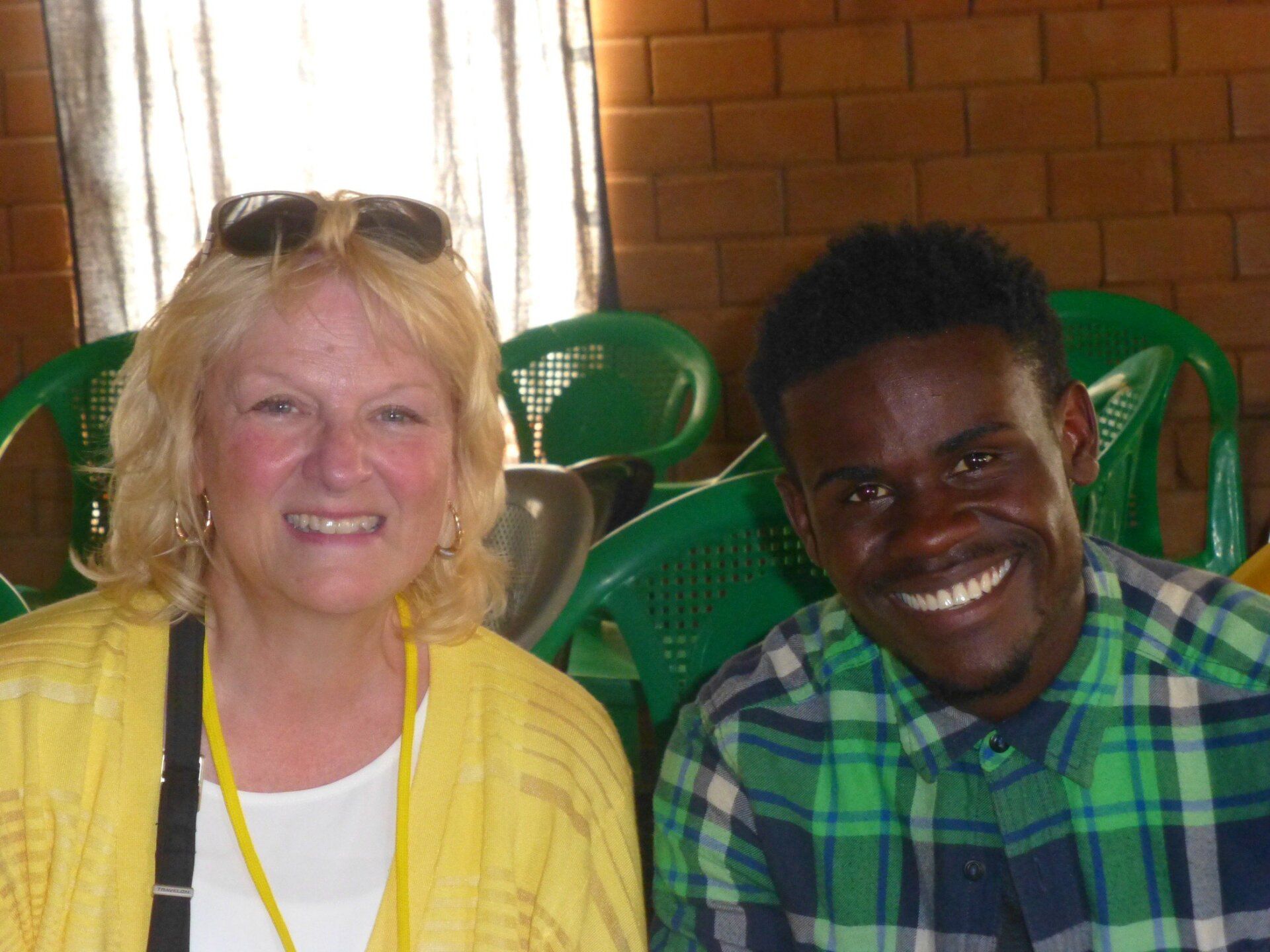 Photo of June Horne with Kachimfya School student