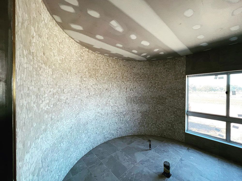 A Room With a Curved Wall and a Ceiling That is Being Built — S & S Tiling and Rendering in Geurie, NSW