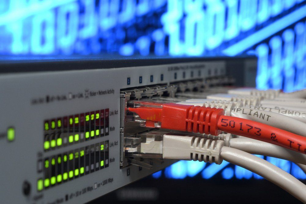 A Bunch of Ethernet Cables Are Connected to A Server — T.N. Locke Communications In Kirwan, QLD