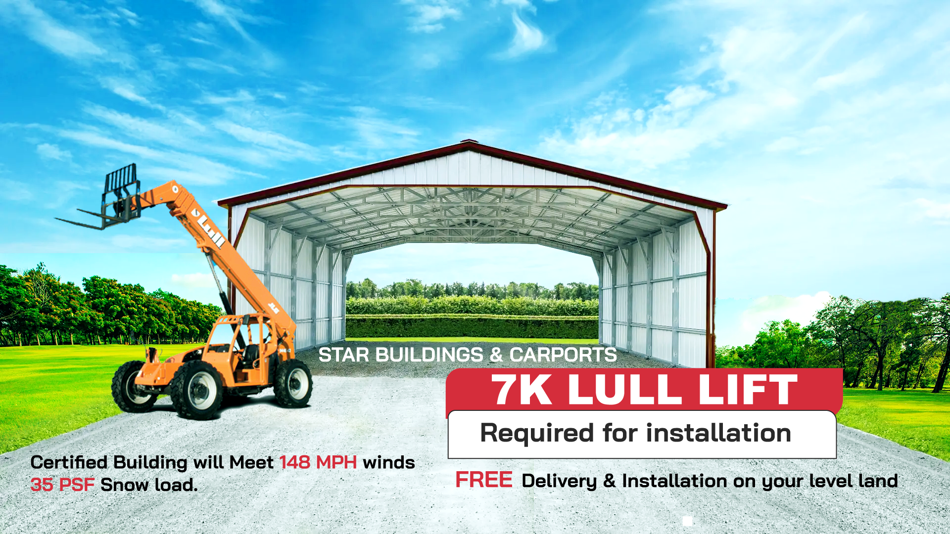 A 7k luff lift is required for installation of a building.