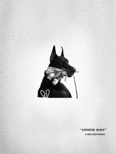 Black-and-white Poster of a Dog in Profile With a Bone in Its Mouth — Tattoo Inc Studio In Broadbeach, QLD