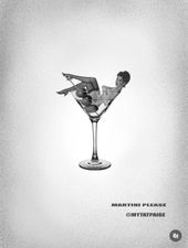 Man Reclining in a Martini Glass on a White Background — Tattoo Inc Studio In Broadbeach, QLD