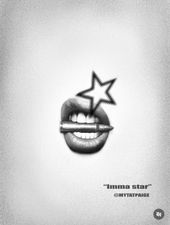 Black-and-white Graphic of Lips With a Star Above and the Text — Tattoo Inc Studio In Broadbeach, QLD