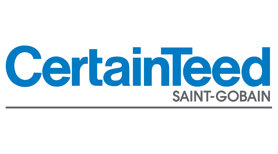 The logo for certainteed saint-gobain is blue and white.