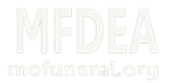MFDEA logo with faint white text and the website mofuneral.org underneath