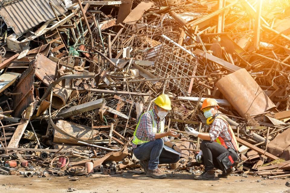 worker working in recycling plant 