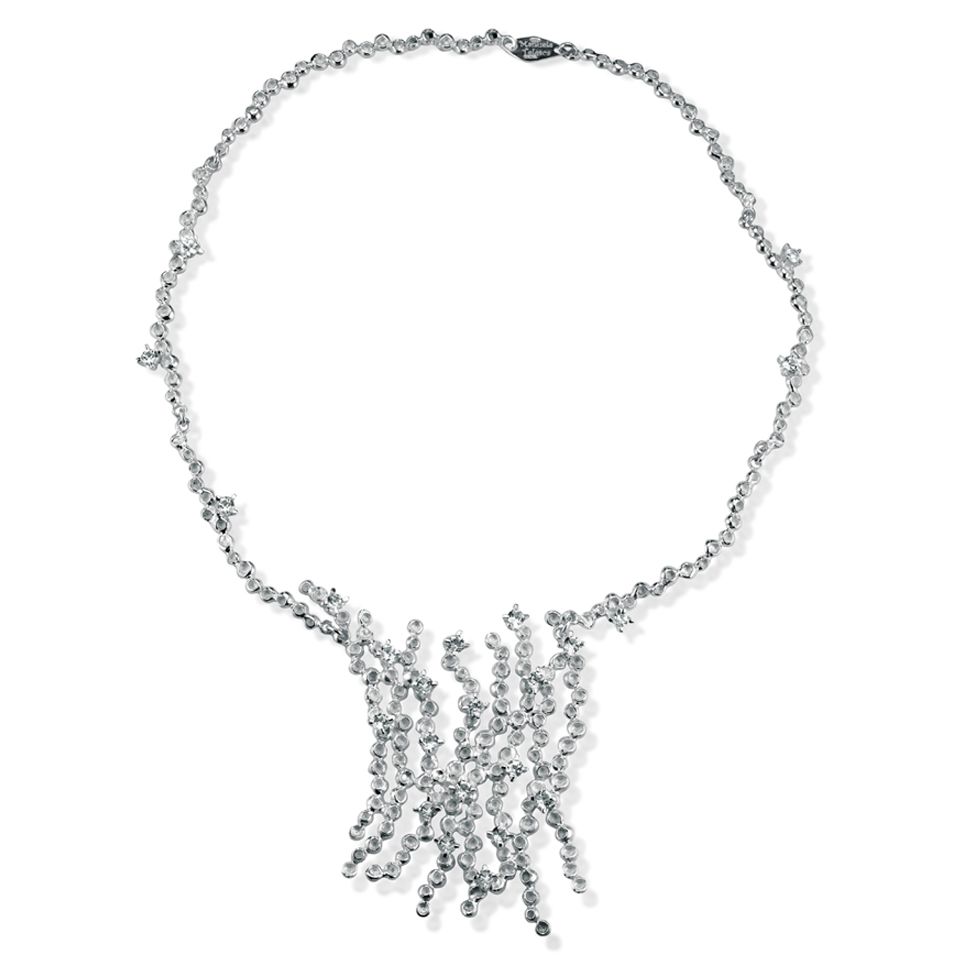 Collana in argento e topazi bianchi