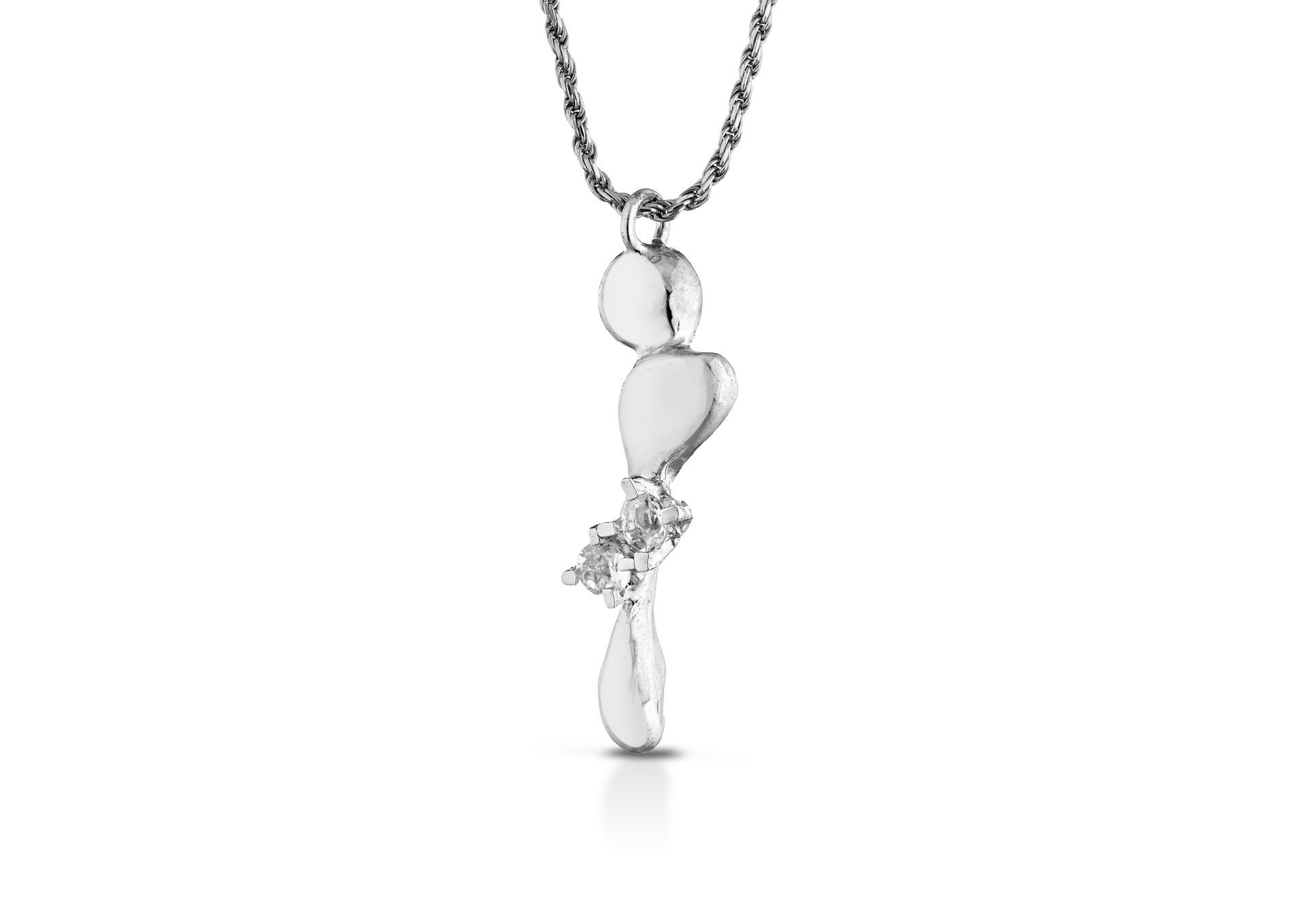 Collier in bronzo, argento, topazi e quarzo ialino