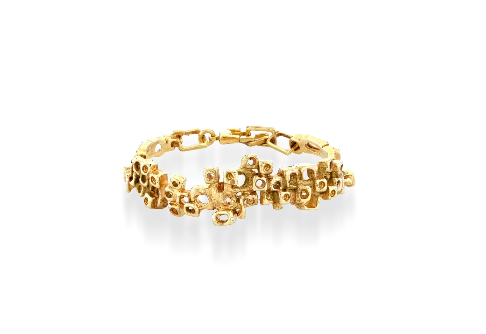 Bracciale in bronzo, argento e topazi bianchi