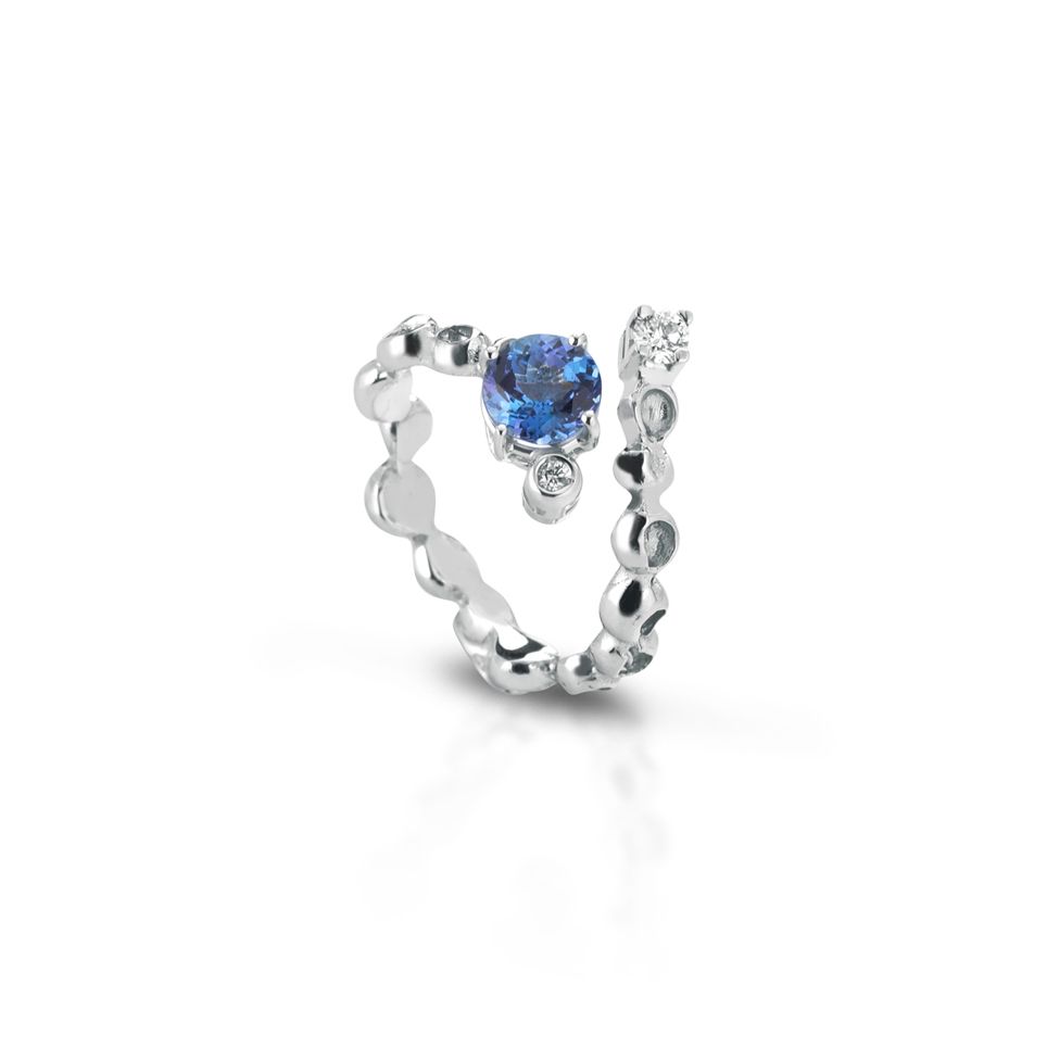 anello argento con diamante