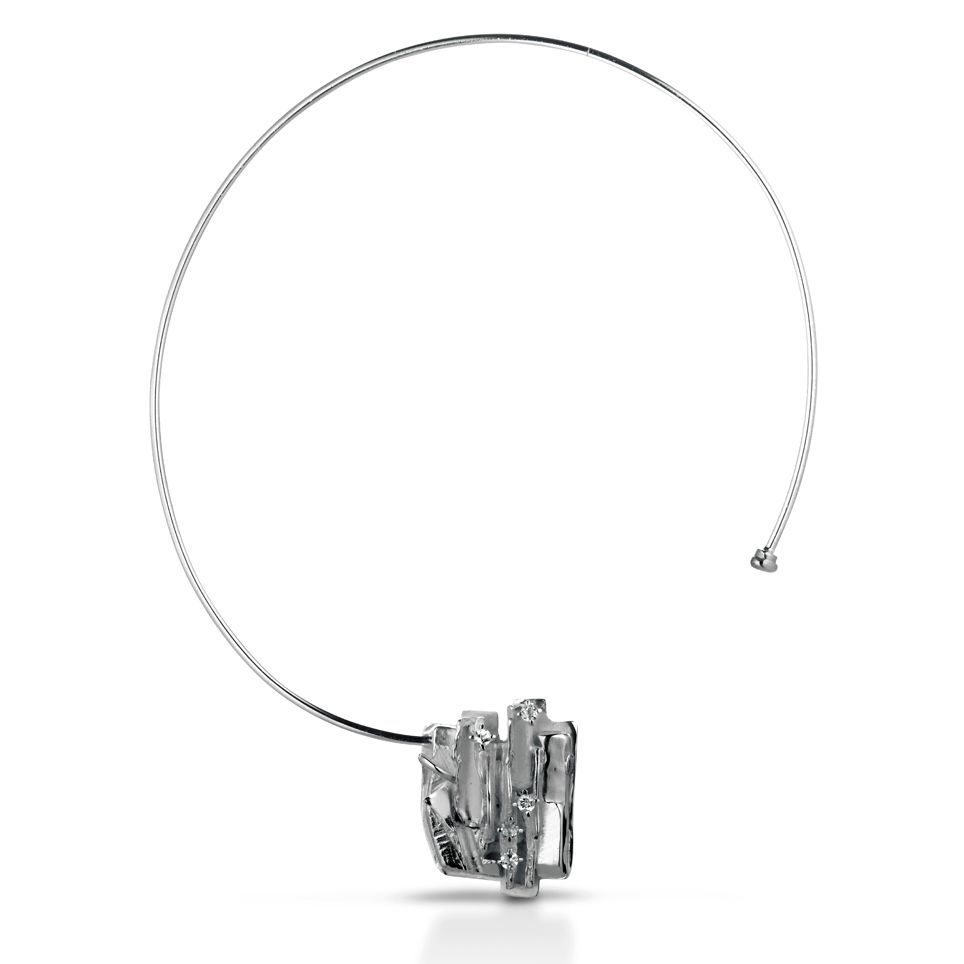 Collier in argento e topazi bianchi