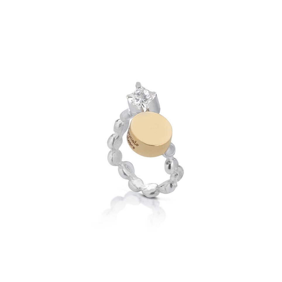 anello argento e bronzo auto-regolabile
