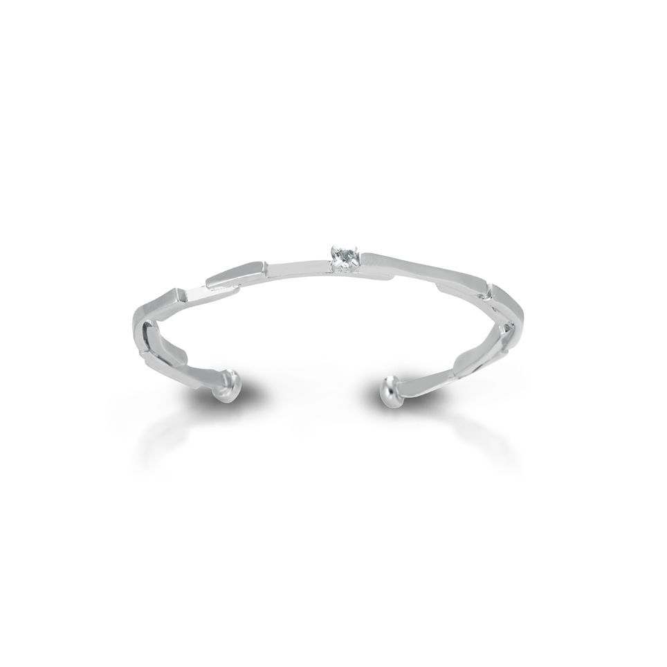 Silver and white topaz bracelet