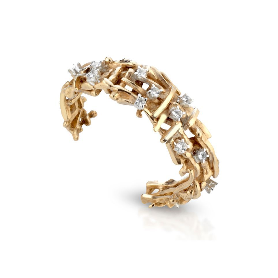 Silver, gold and citrine bracelet