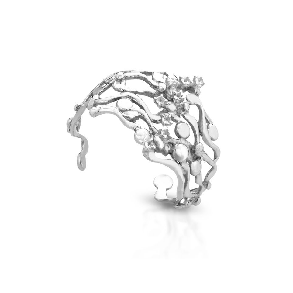 Bracciale in argento e topazi bianchi