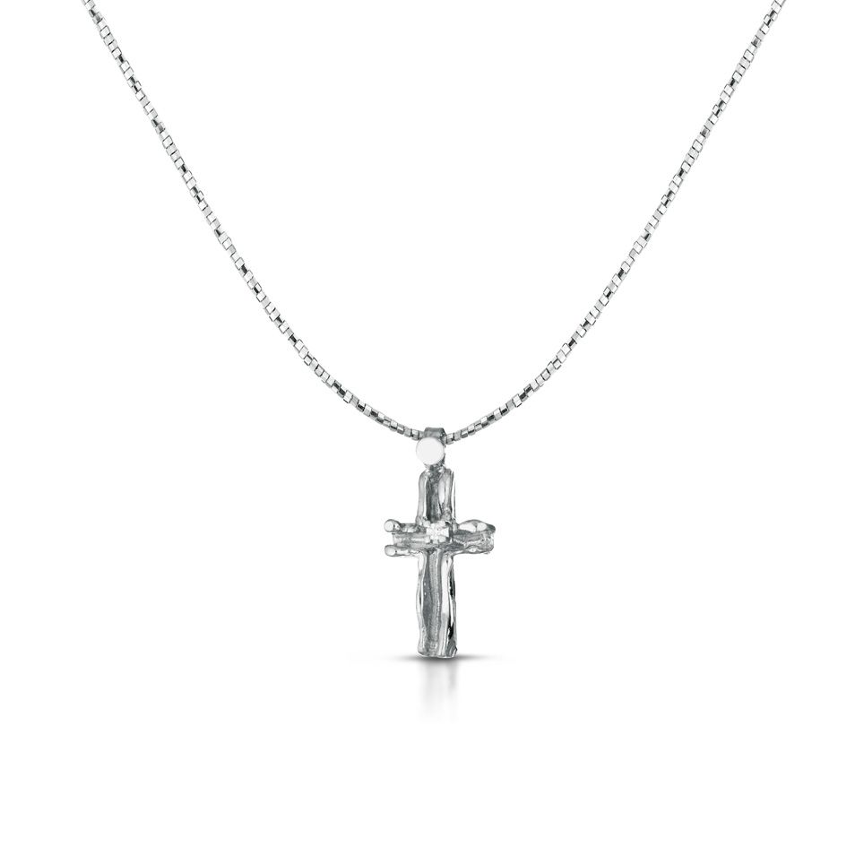 Pendente in argento e topazio bianco