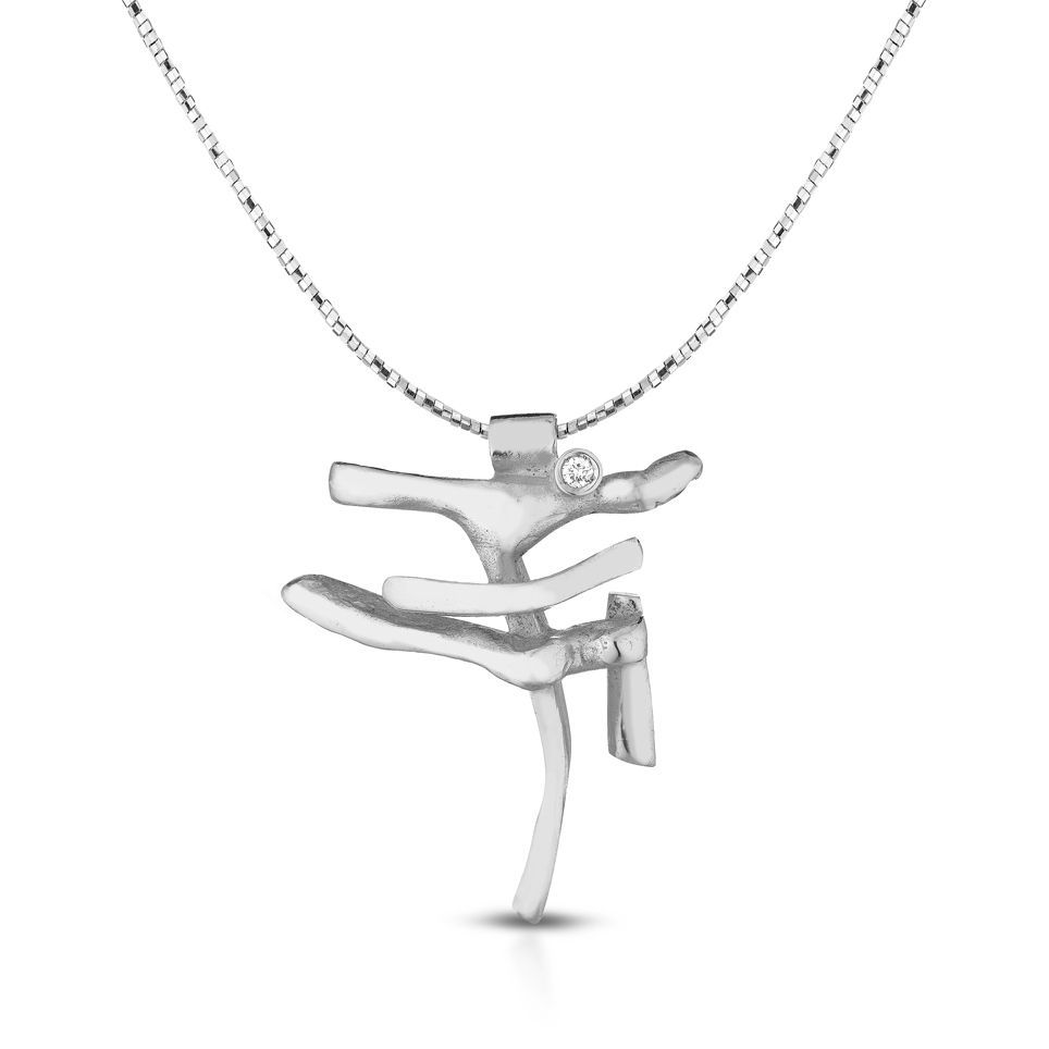 Pendente in argento e diamante