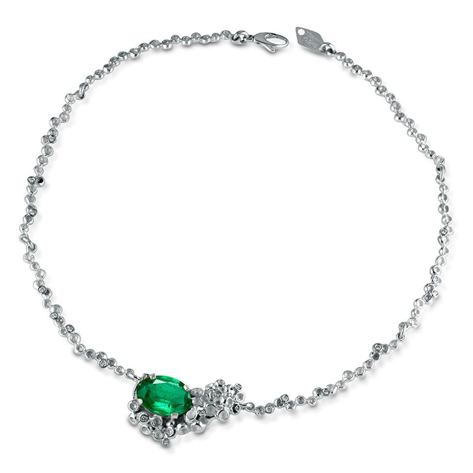 collana con diamante smeraldo