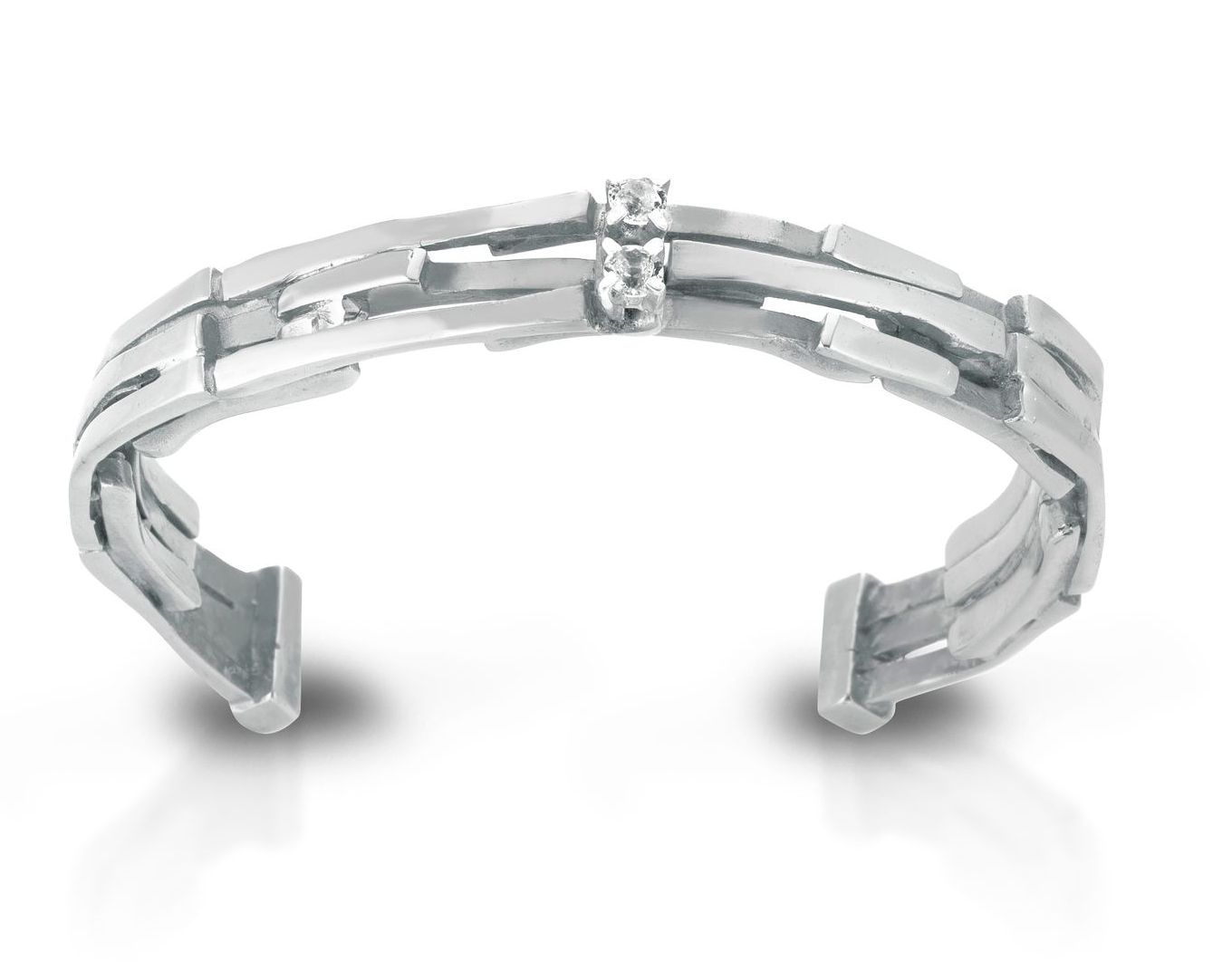 Bracciale in argento e topazi bianchi