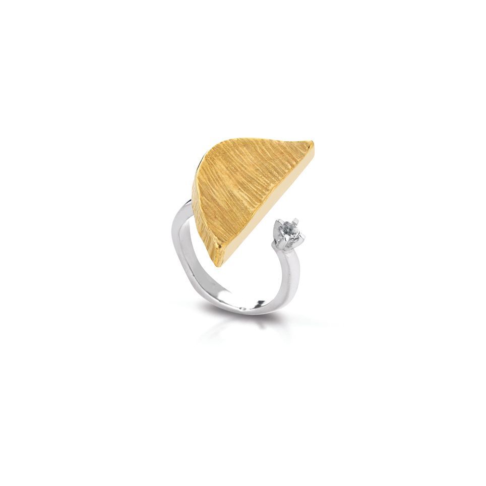 Anello argento e topazio bianco