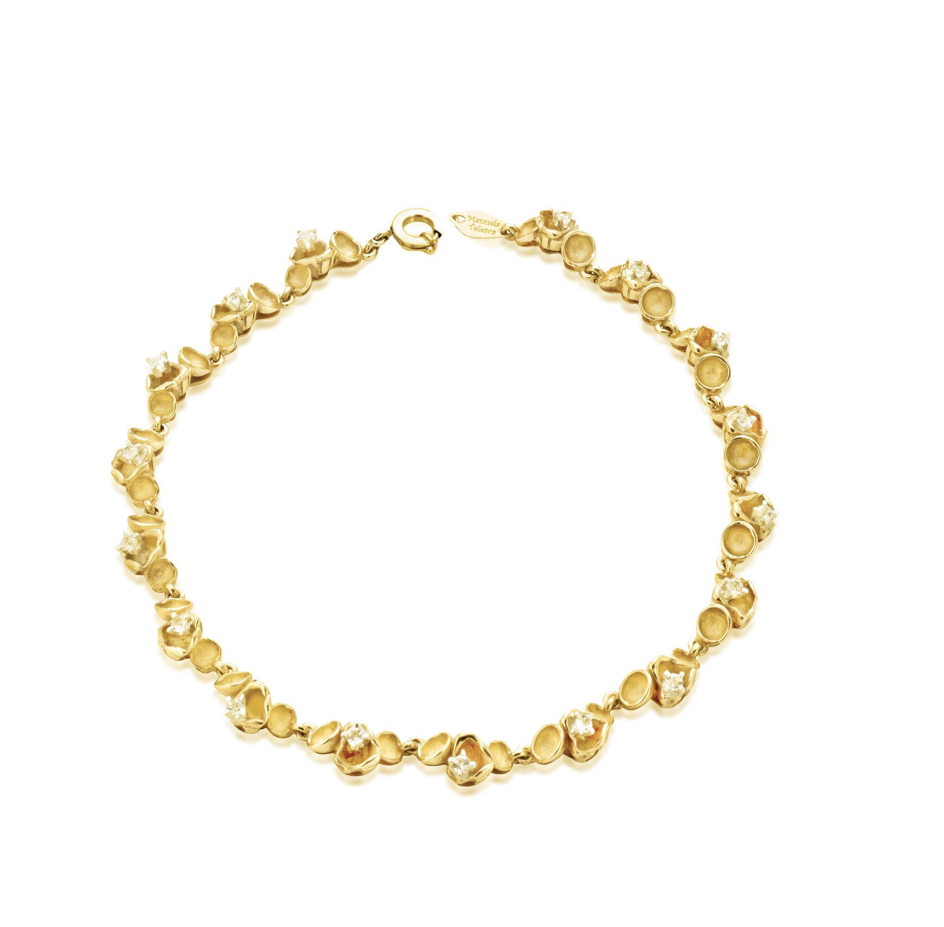 Collana in bronzo e topazi bianchi
